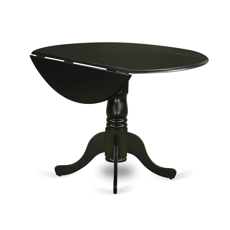 East West Furniture Kitchen Table Set Includes a Round Dining Table and 2 Upholstered Chairs, Antique Walnut (Finish Options)