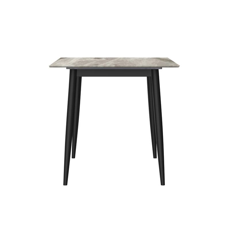 Zayle 7-Piece Dining Set 55-Inch Sintered Stone Tabletop Dining Table and 6 Arm Chairs