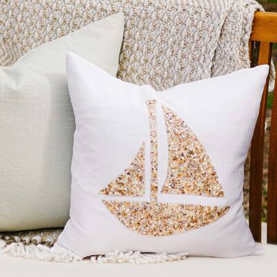 Sparkles Home Shell Sailboat Pillow