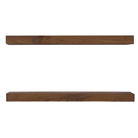 Rustic Wooden Floating Wall Shelves (Set of 2)
