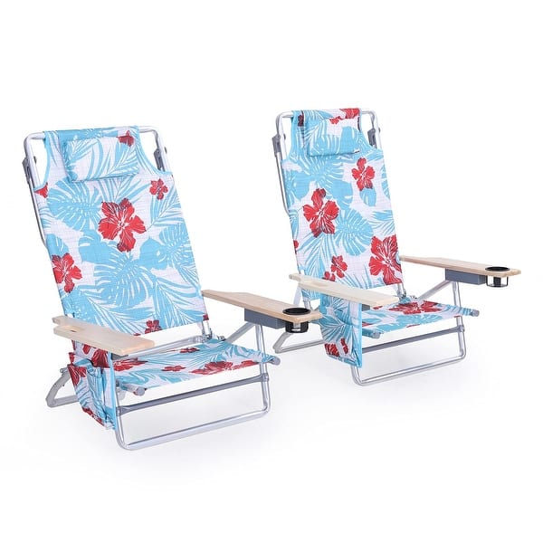 2-Piece Beach Chairs - Baby Blue