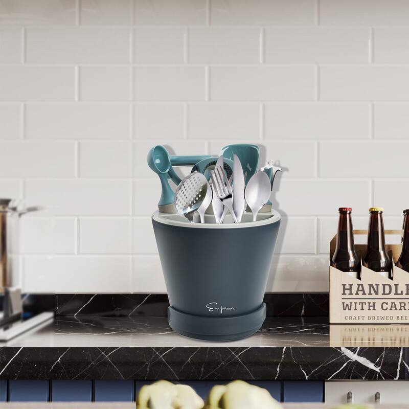 Crock Sets with 5 Pieces Kitchen Gadgets with Herb Cutter, Melon Baller, Ice Cream Scoop, Y-peeler, Lemon Zester, Bottle Opener