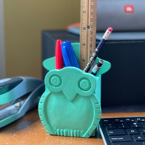 slide 2 of 4, Mr. Owl Eyeglass Stand Pen Holder Combo