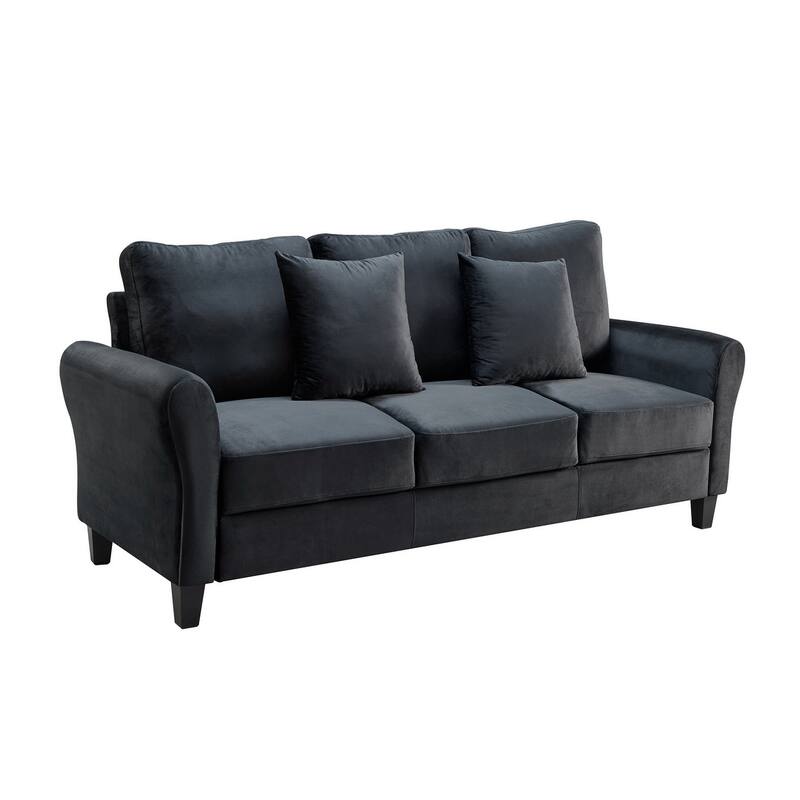 Velvet Couch with 2 Pillow Living Room Furniture 3 Seater Sofa