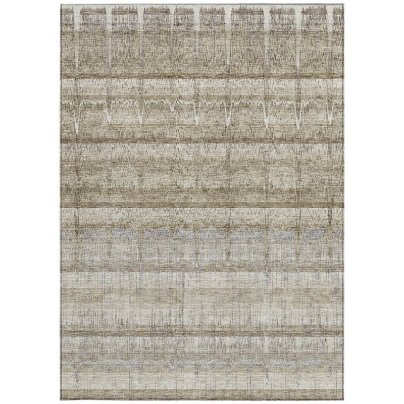 HomeRoots Striped Transitional Rectangle Outdoor Rug