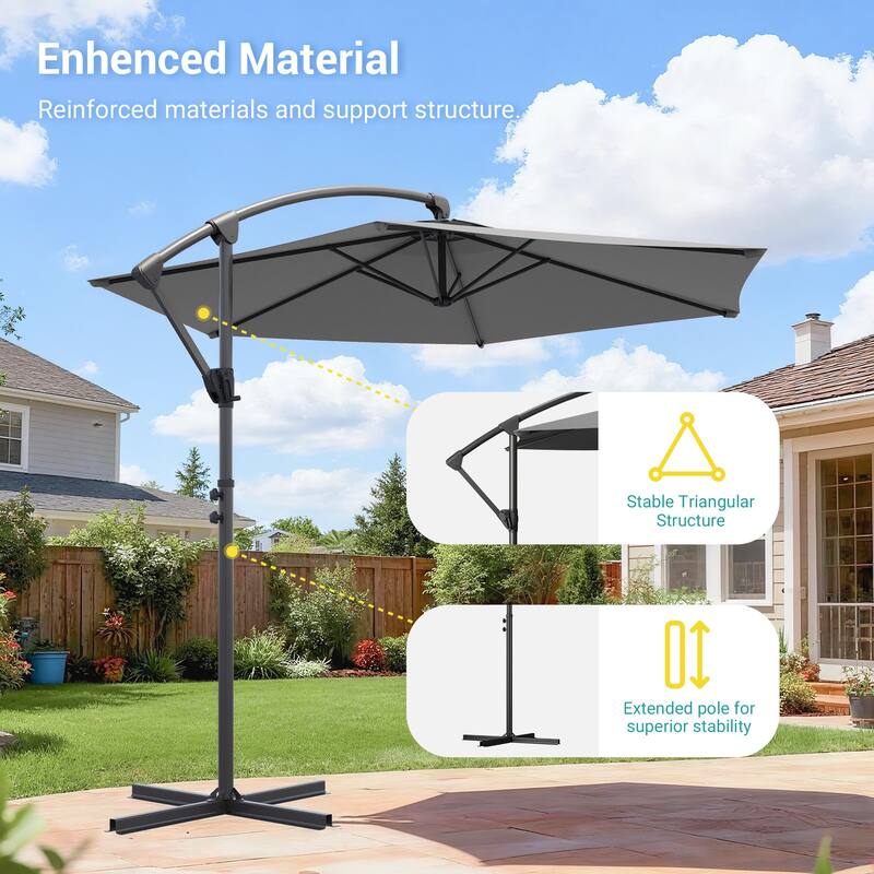 Sonkuki Outdoor 10FT Patio Offset umbrella for Garden