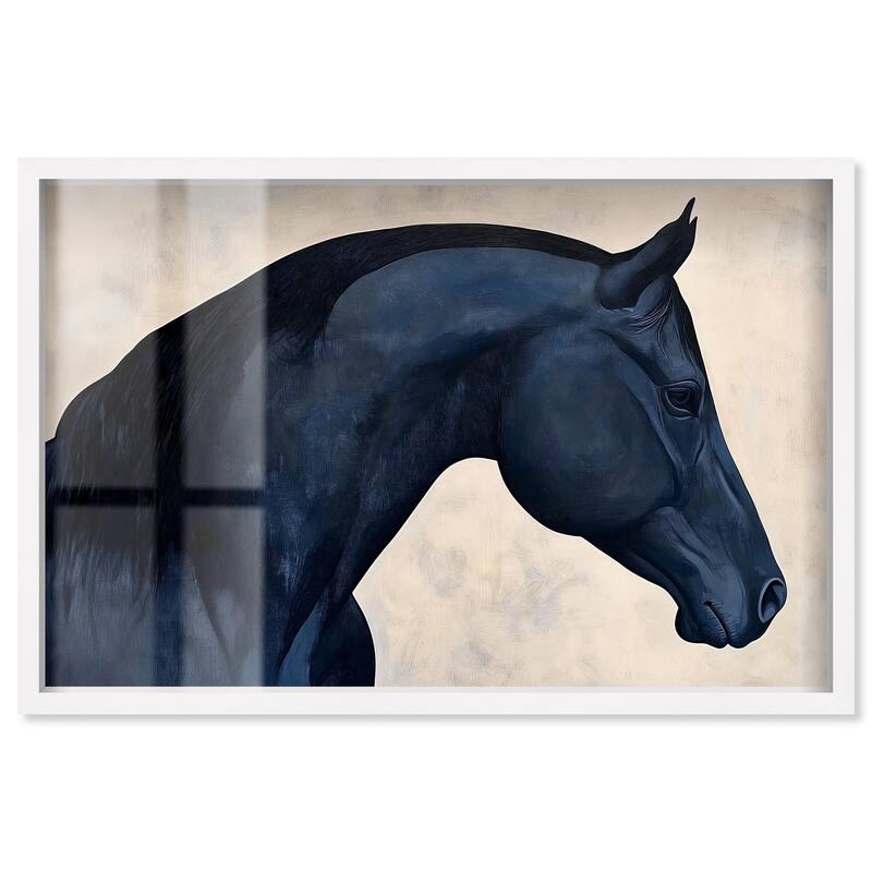 Blue Horse II Shadowbox by Art Remedy - White - 54" x 36"