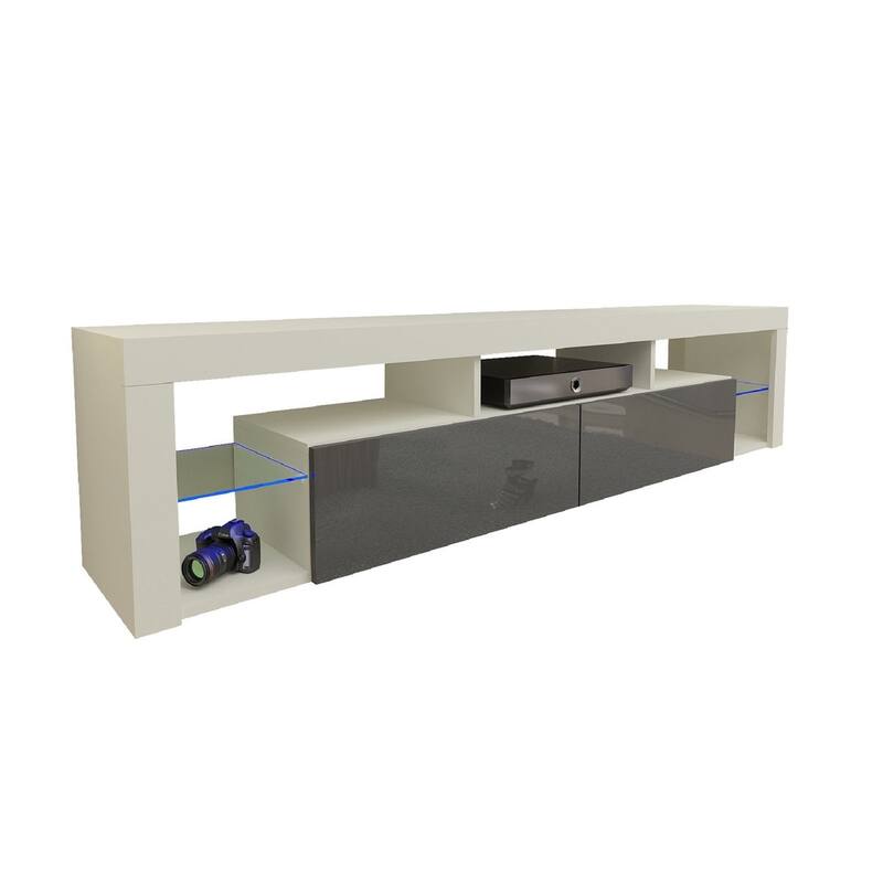 Milano 200 Wall Mounted Floating 79-inch TV Stand - White/Gray