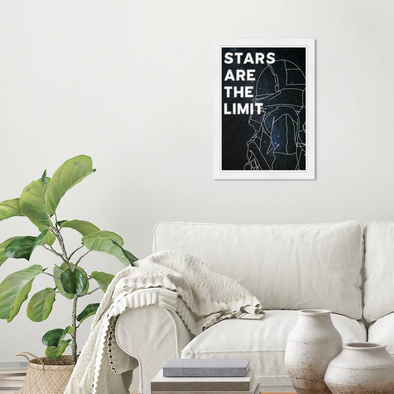 Wynwood Studio Prints Astronomy and Space Stars are the Limit Black and Modern & Contemporary Wall Art Canvas Print - White
