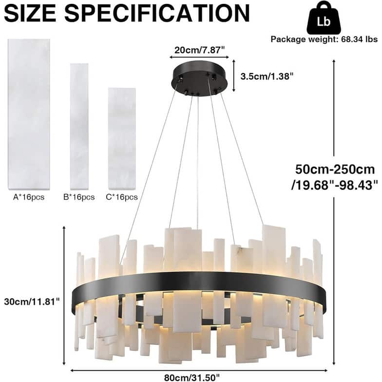KAYLA 31 in. 8-Lights Drum Gold Chandelier With Alabaster Shade Chandelier
