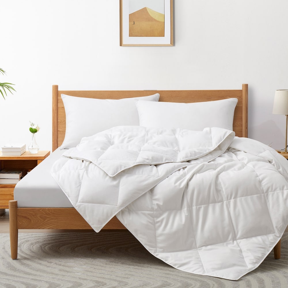 Premium Medium Weight & Lightweight White Goose Down Duvet Comforter