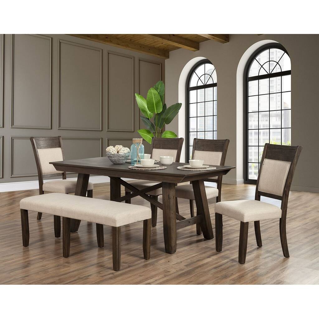 Alpine Furniture Brayden Dining Table, Espresso - 72" W x 36" D x 30" H