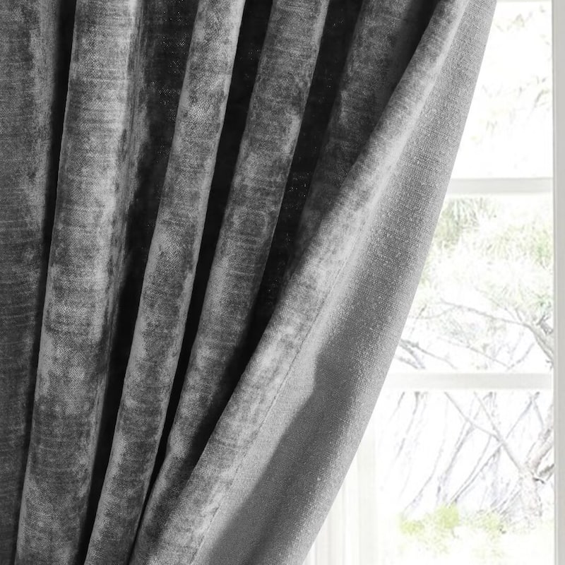 Texture Velvet Back Tab Room Darkening Single Panel