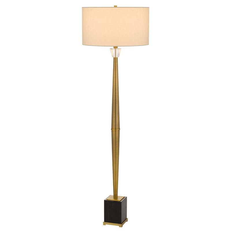 Salford 61.5" Height Antique Brass/Marble Metal Floor Lamp - One Size