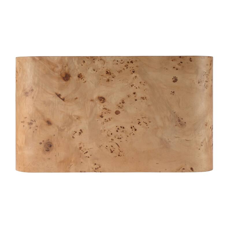 Cora 3 Drawer Burl Wood Curved Dresser