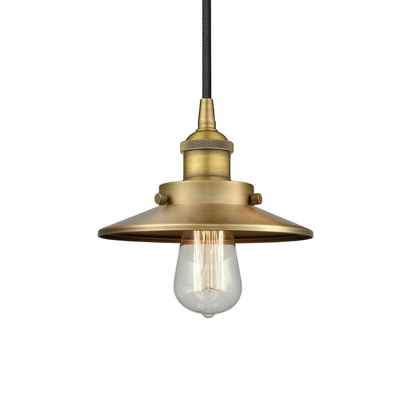 Innovations Lighting 616-1PH-6-8 Railroad Pendant Railroad 8" Wide - Brushed Brass