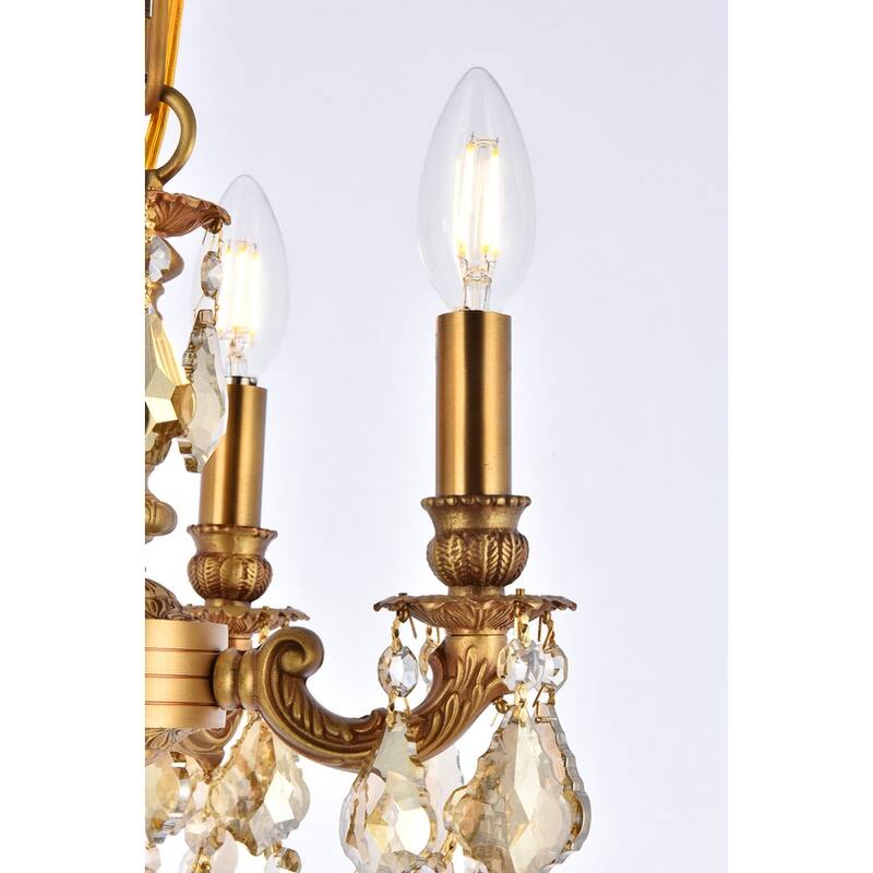 Fleur Illumination Collection Pendant D:10in H:10in Lt:4 French Gold Finish
