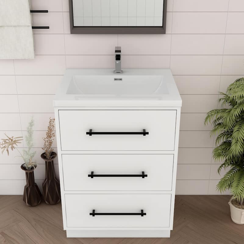 Victoria 24'' Freestanding Vanity with Reinforced Acrylic Sink - 23.5