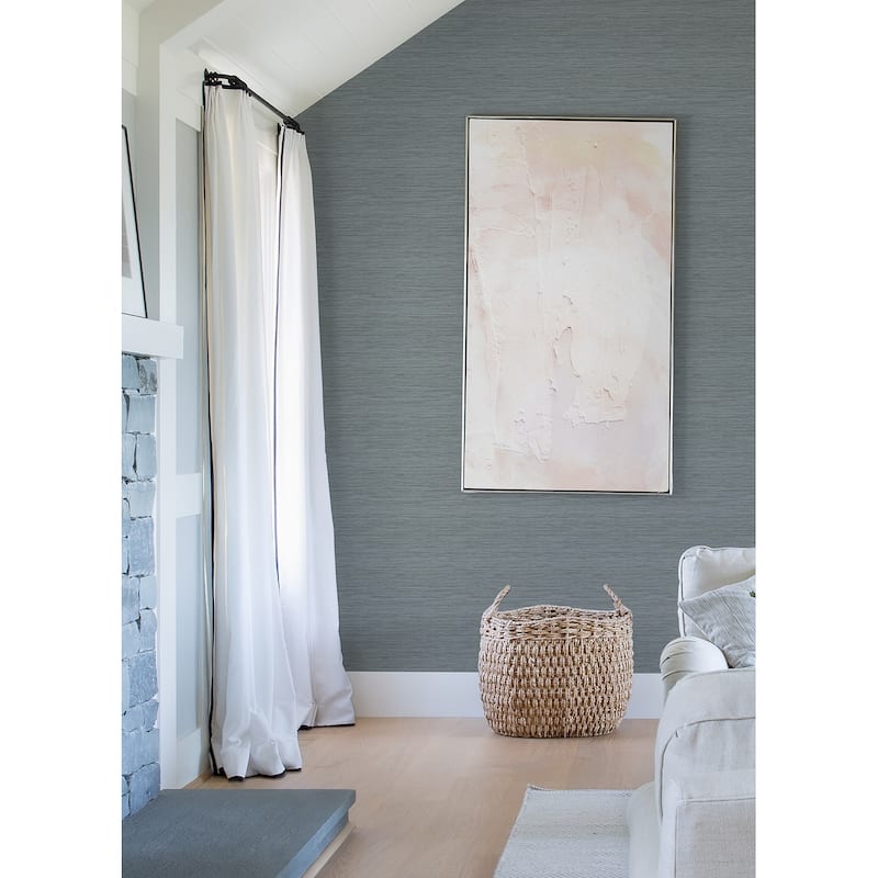 Benson Light Grey Faux Fabric Wallpaper