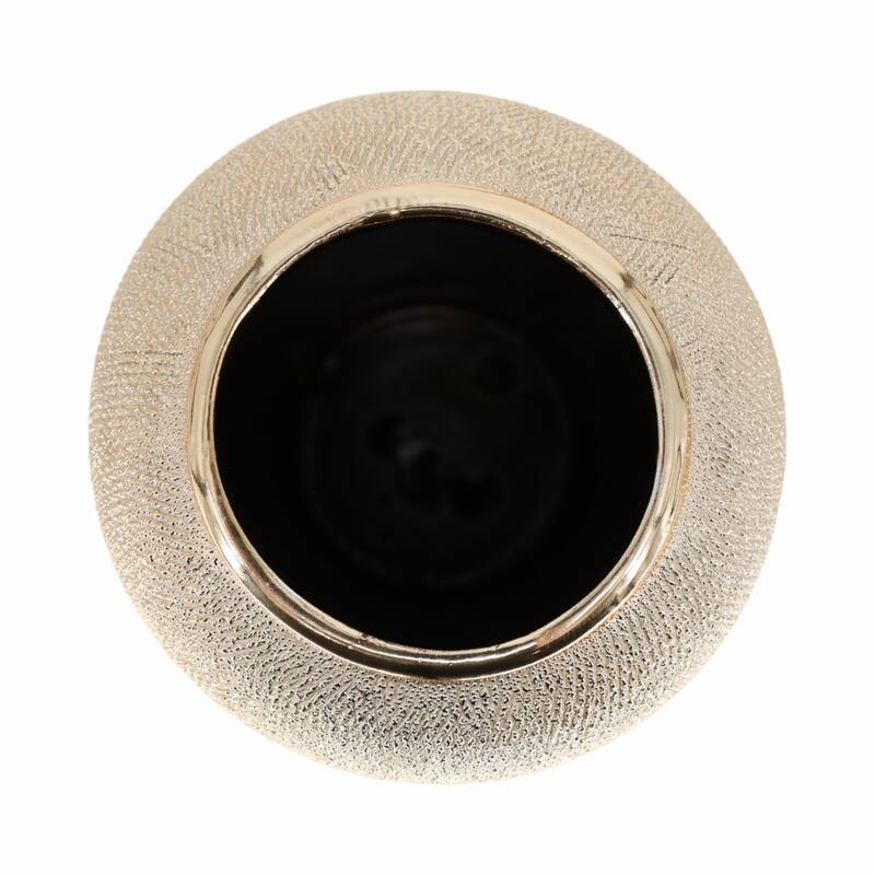 Ceramic Teardrop Textured Surface Vase - Silver