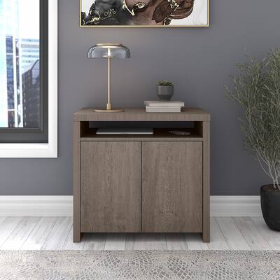 Bristol Accent Storage Cabinet with Doors in Gray by Bush Furniture