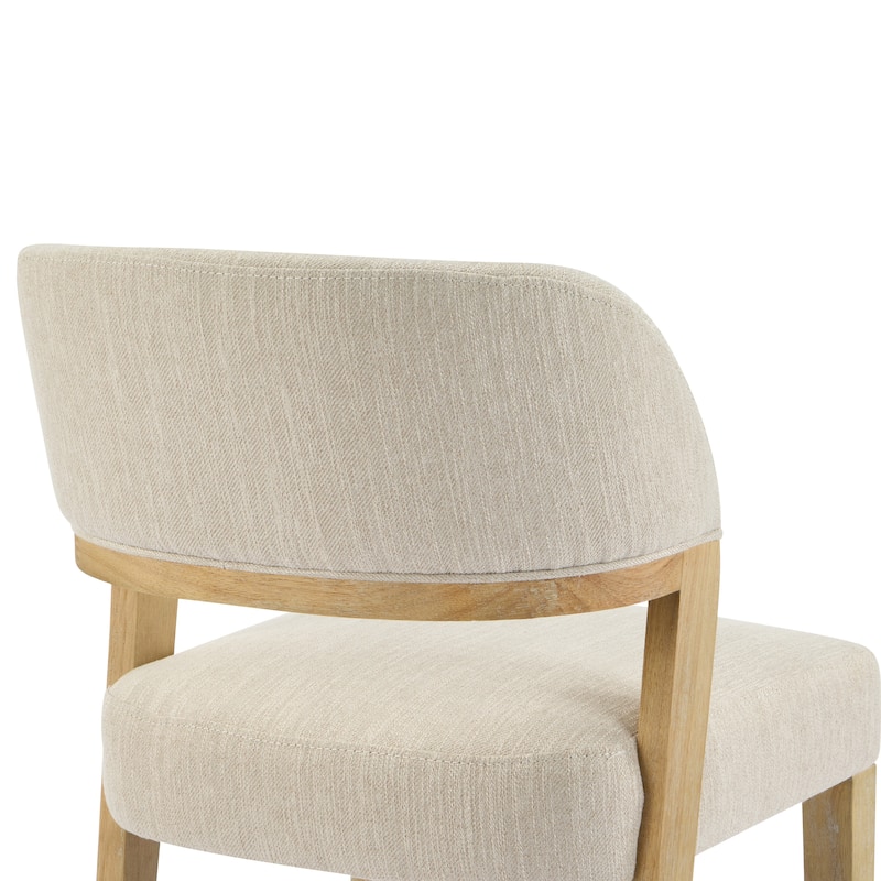 Christopher Knight Home - Caelum Rubberwood Upholstered Dining Chair with Cushioned Seat