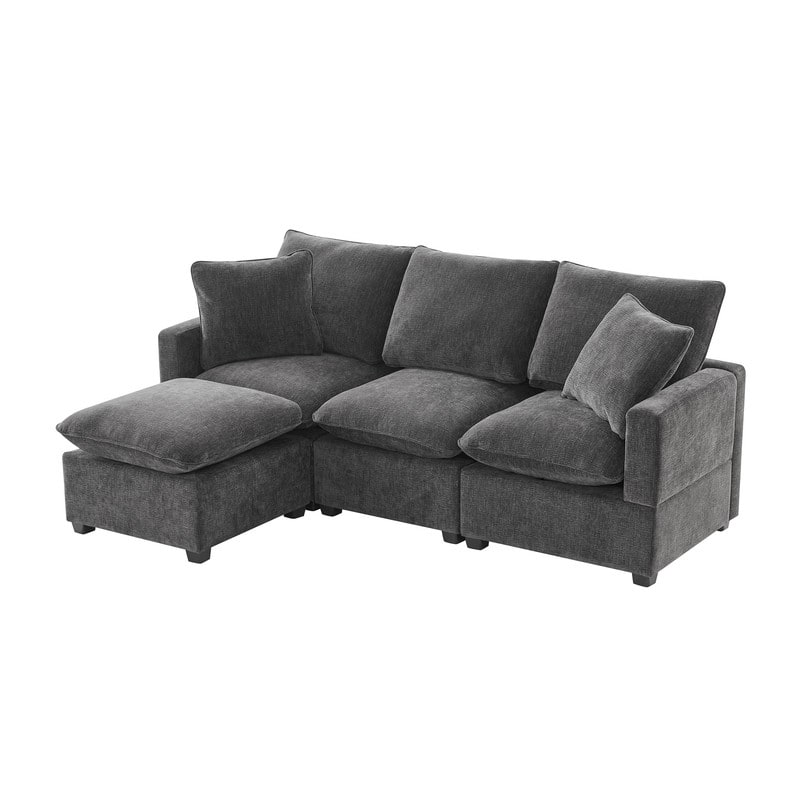 Modern Chenille Multi-Seat Sectional Sofa