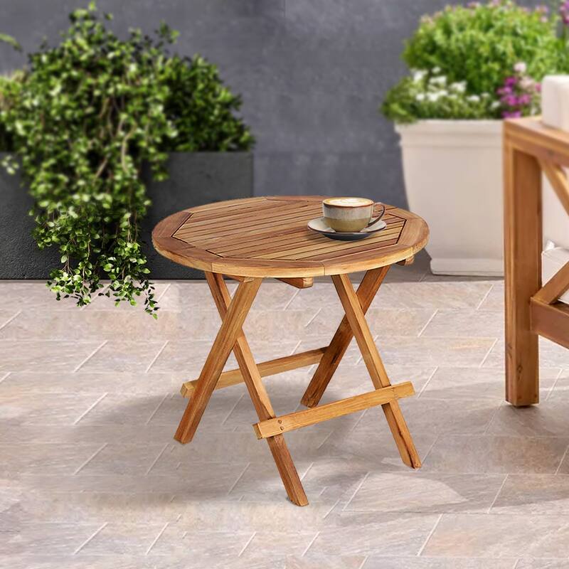 Folding Patio Table Garden Outdoor Balcony Furniture Teak Wood