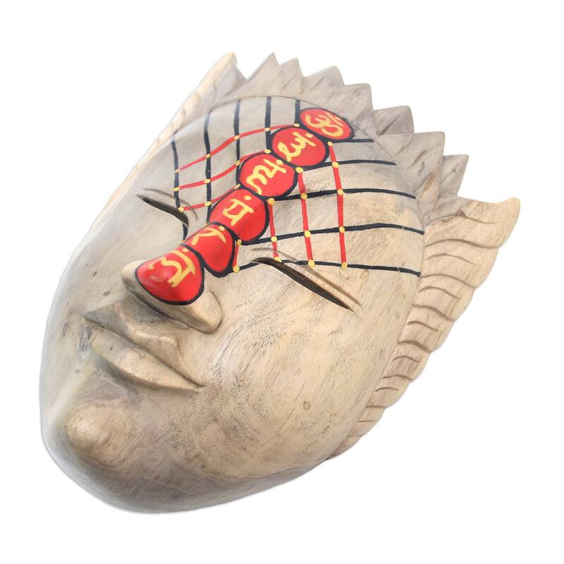 Novica Handmade Chakra Face Hibiscus Wood Mask