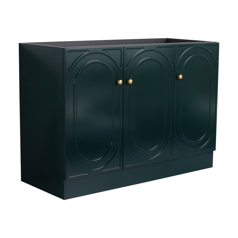 Modern 48 Inch Freestanding Bathroom Vanity Base without Sink, Storage Cabinet with Soft-Close Doors and Adjustable Shelves
