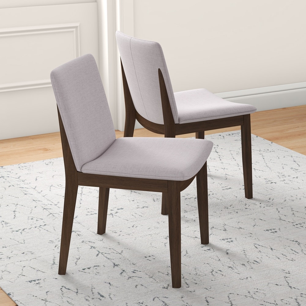 GDFStudio - Laura Mid-Century Modern Solid Wood Dining Chair Set with Upholstered Fabric, Set of 2 - 20"
