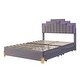 preview thumbnail 18 of 52, Velvet LED Upholstered Platform Bed with RGB Lights