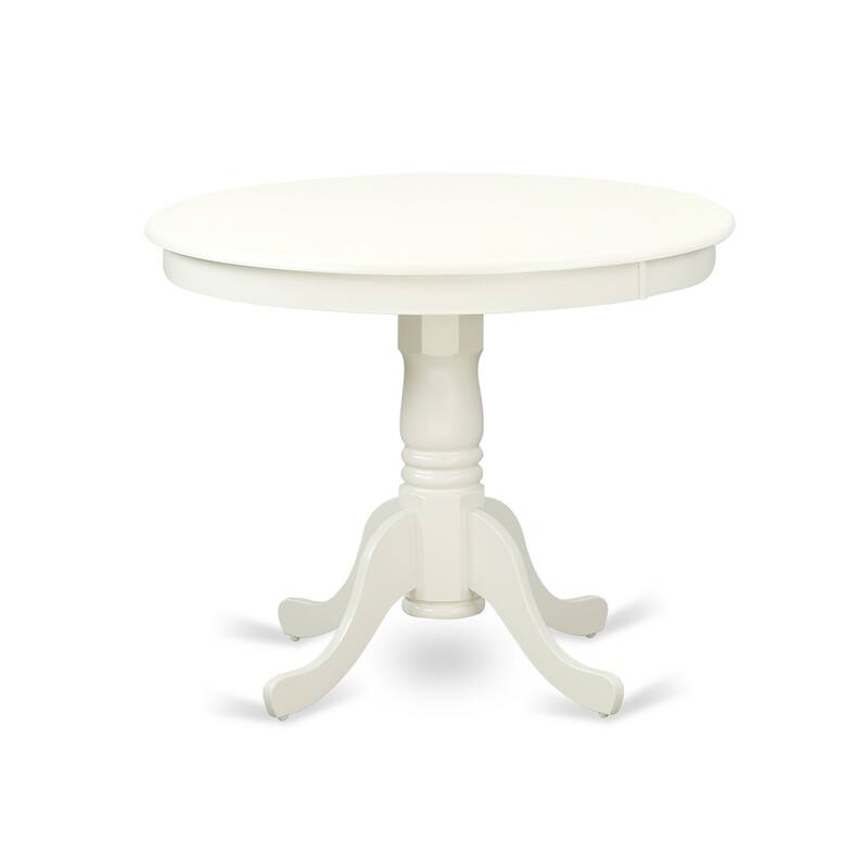 3-Piece Linen White Finish Solid Wood Top - Dining Room Set with High Back - Seats 4