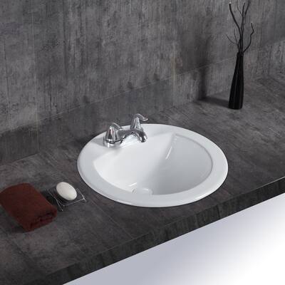 Ingrid Rupert Drop-in Ceramic Basin Sink, Glossy White