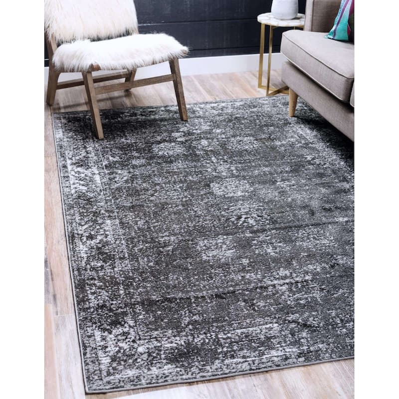 Transitional Fredo Collection Area Rug - 4'x6' - Dark Gray