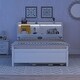 preview thumbnail 2 of 9, Superior Quality Captain Bed with Type-C USB Ports, Wood Platform Full Bed Frame with LED Light Headboard & Trundle, White