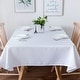 preview thumbnail 2 of 2, Fabstyles Hotel Solid White Cotton Tablecloth