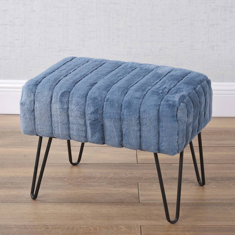 Serenta SuperMink Fauxfur Ottoman Bench
