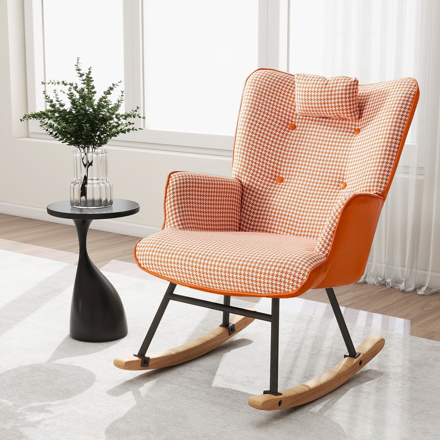 Accent Rocking Chair Upholstered Nursery Glider Rocker for Baby and Kids Comfy Armchair Lounger with Footrest Bed Bath Beyond 36917384