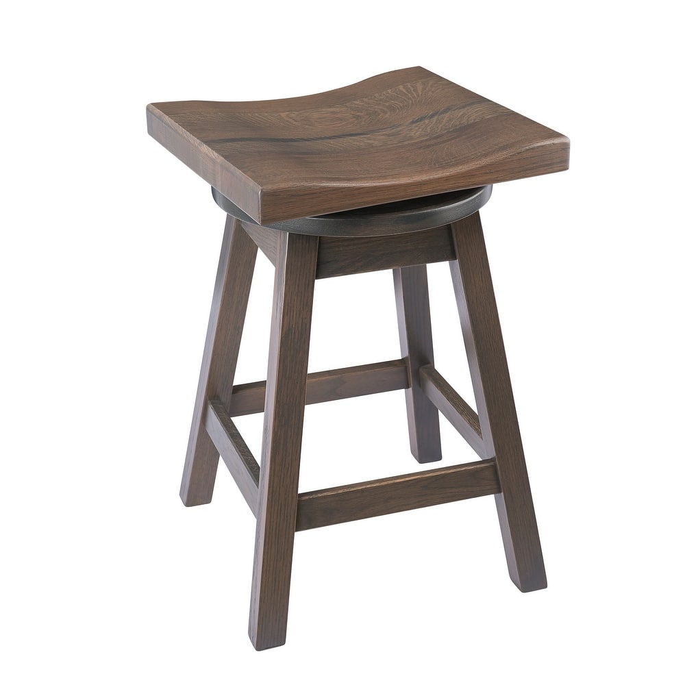 Amish Made Swivel Urban Bar Stool in Quarter Sawn Oak