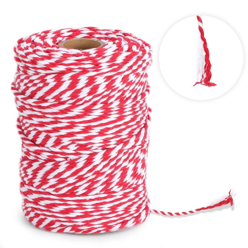 VECELO Red Garden Twine Strong Hemp Rope for Gardening Plant Tie Floristry Crafts Gift Wrapping Packing Decor