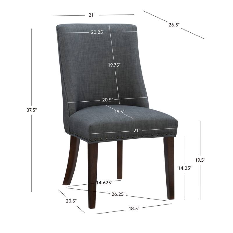 Linon Allard Modern Dining Chairs with Espresso Legs (Set of 2)