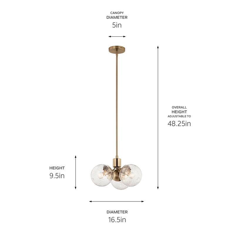 Kichler Lighting Silvarious Crackle Glass Convertible Chandelier