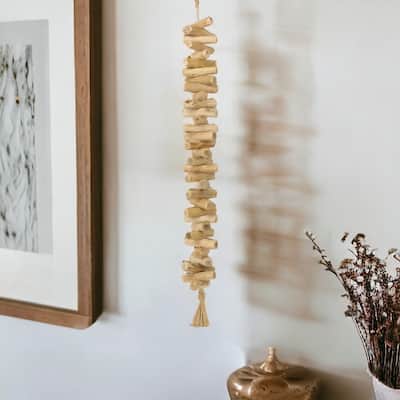 Wistan Hanging Wood Bar Tassel Decor - Large