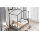 preview thumbnail 12 of 16, Whimsical House-Shaped Twin Bed with Storage, Platform Bed with Built-in Headboard and Bookrack