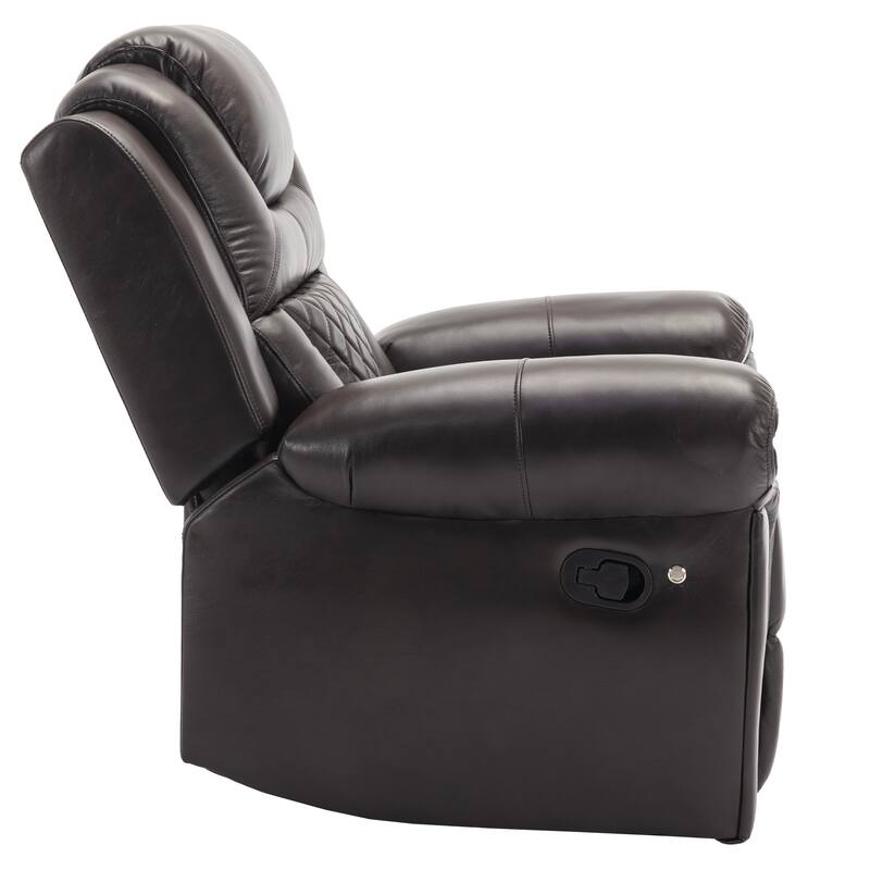 Home Theater Seating Manual Recliner Chair with LED Light Strip for Living Room,Bedroom, Black