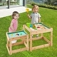 preview thumbnail 4 of 8, Gymax Wooden Sand & Water Tables Outdoor Sensory Tables w/ Protective