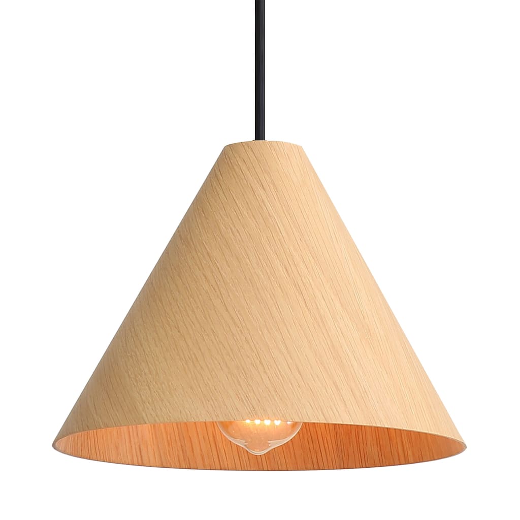 Golden Lighting Conique 1-light 10in Pendant in Light Walnut - Silver