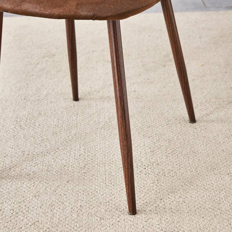 Set Of 4 Suede Backrest And Transfer Legs Chairs