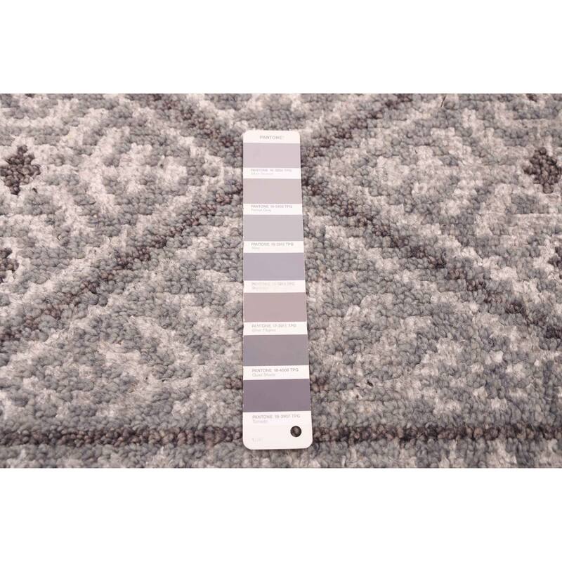 ECARPETGALLERY Hand-knotted Tangier Grey Viscose, Wool Rug - 5'3 x 7'8